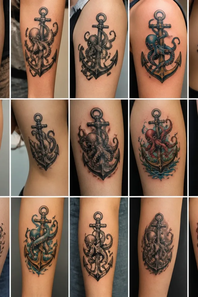 15 Octopus Anchor Tattoos Compared