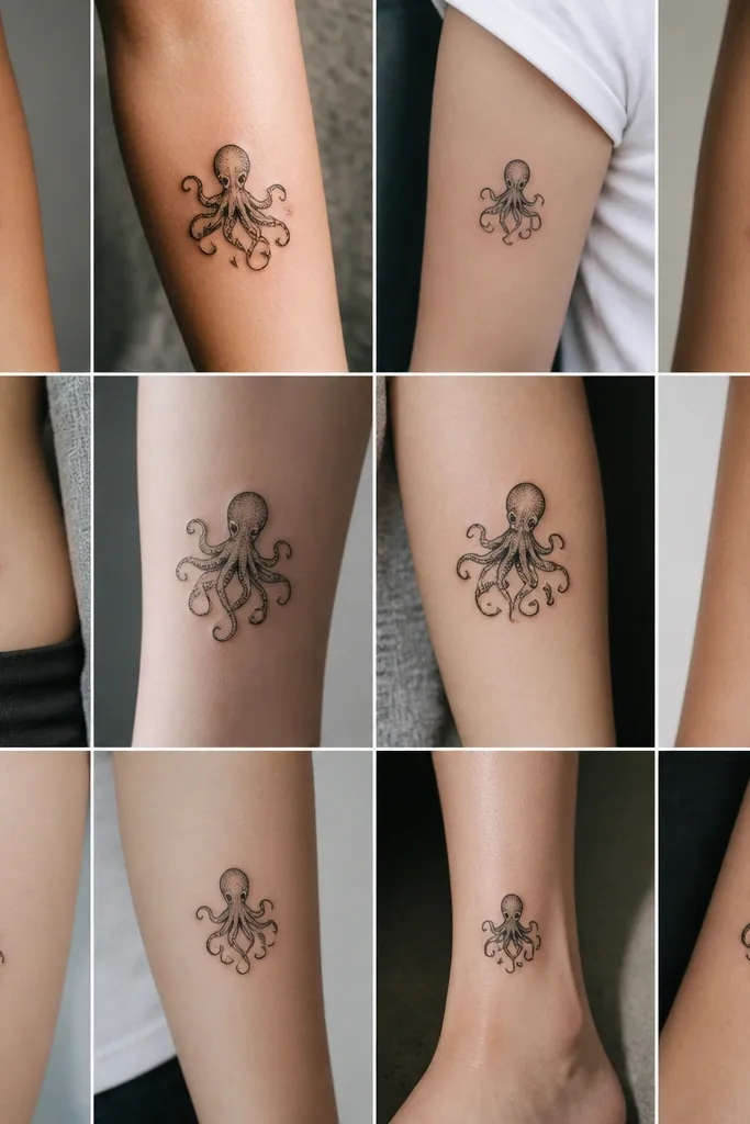 12 Simple Octopus Tattoos With Clean Detail