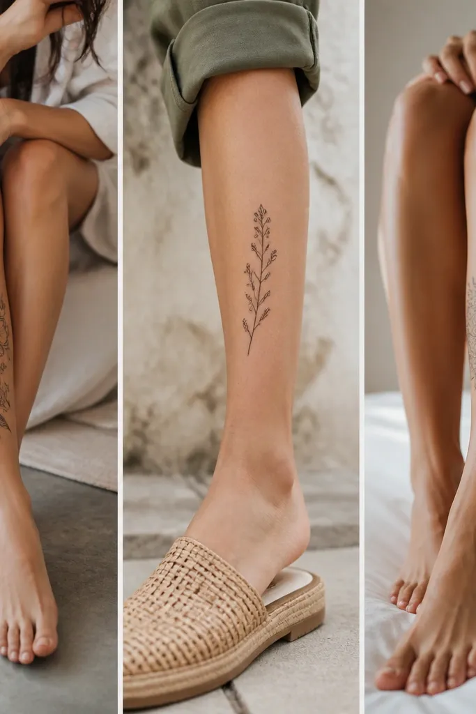 Affordable under knee tattoos for women