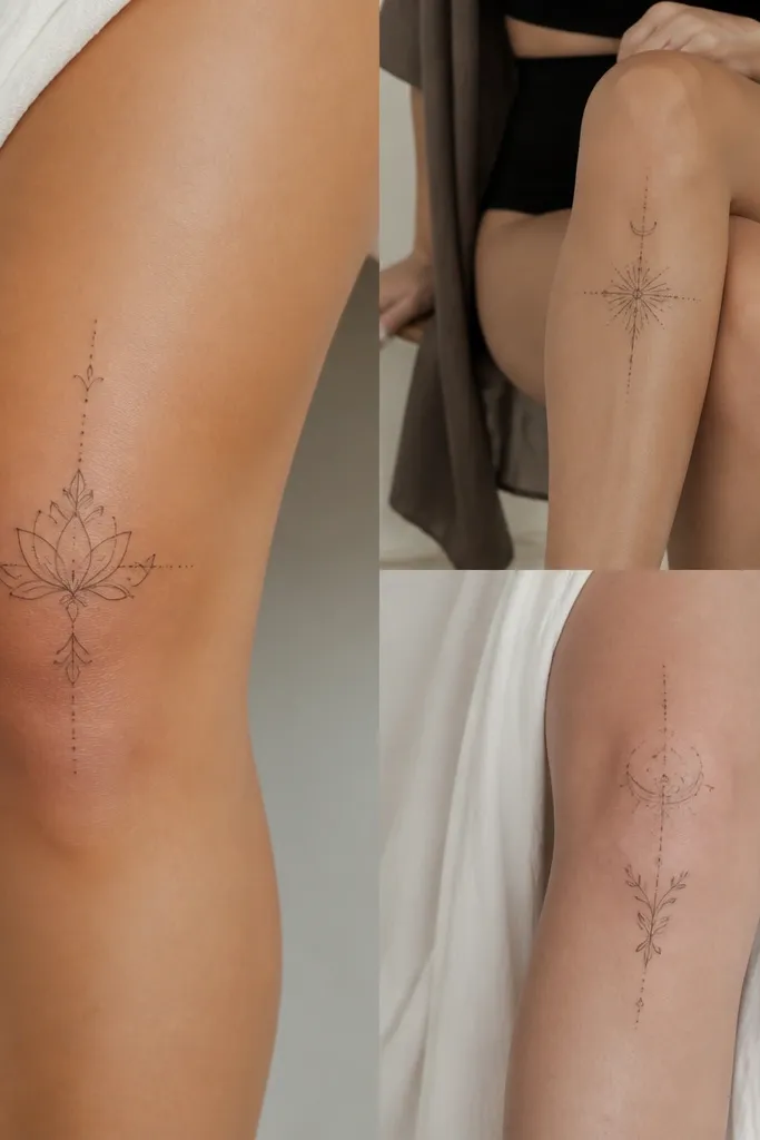 Knee tattoo stencils for women