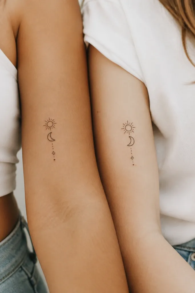 Long Distance Friendship Tattoos With Sweet Symbolism
