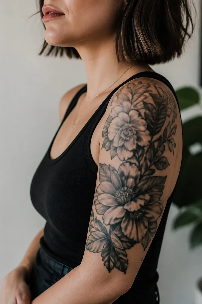 Modern black cover up tattoos for women