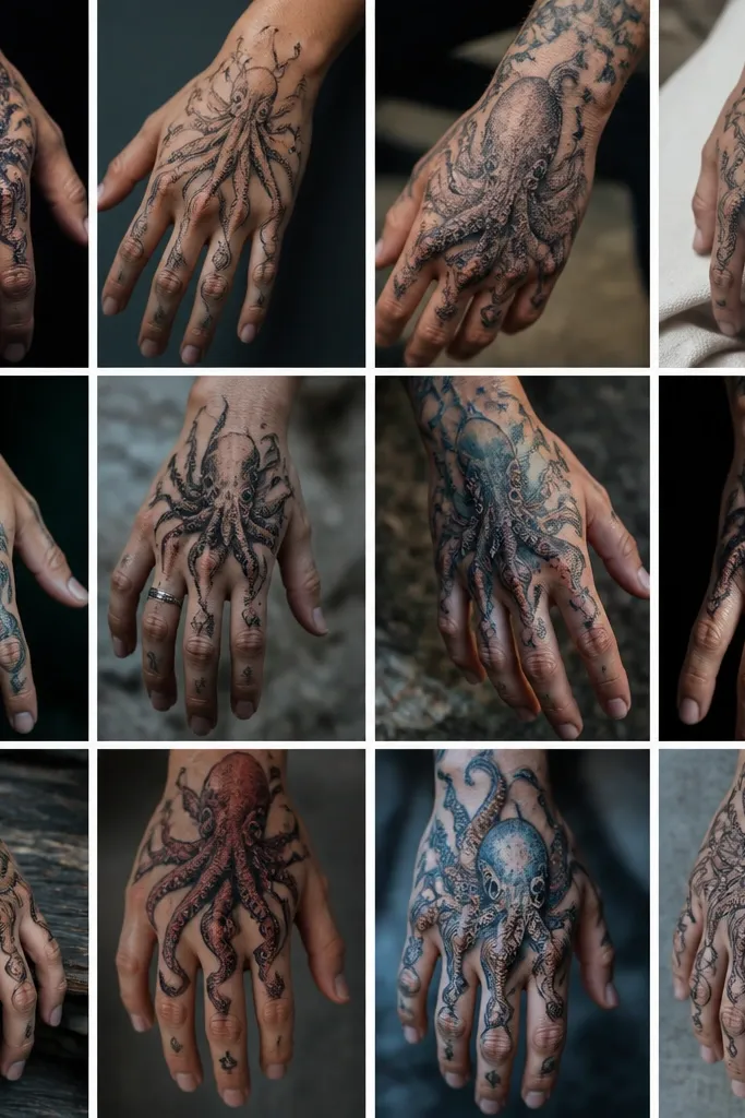 12 Octopus Hand Tattoos With Stunning Detail