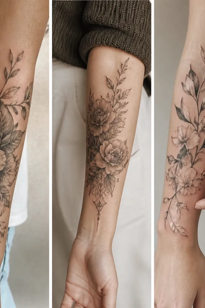 Aesthetic forearm cover up tattoos for women