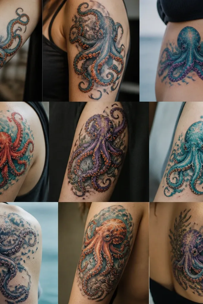 11 Color Octopus Tattoos With Sea-Inspired Color