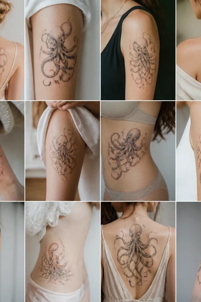 12 Feminine Octopus Tattoos With Soft Detail