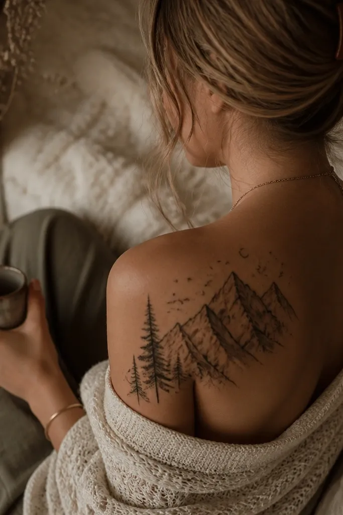 Cozy warm ACOTAR Mountain Tattoos