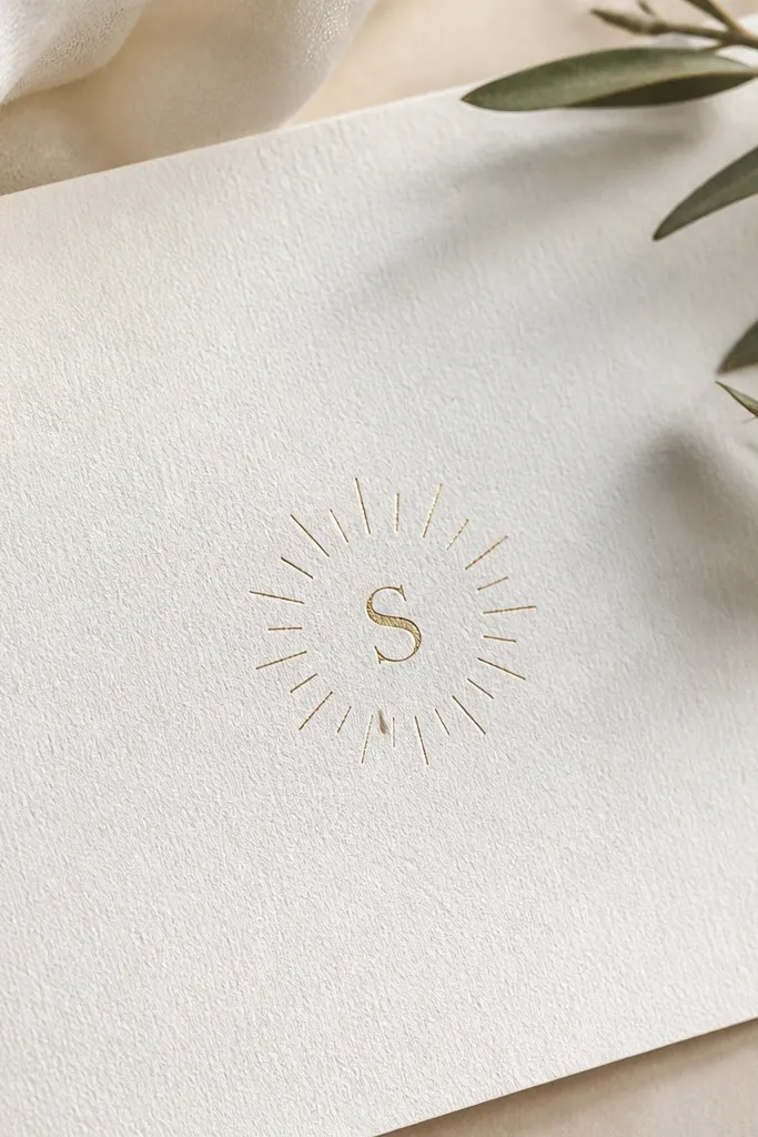 A small sunburst frame drawn in fine lines around a name; the name sits centered, and the sunburst rays are short and evenly spaced.