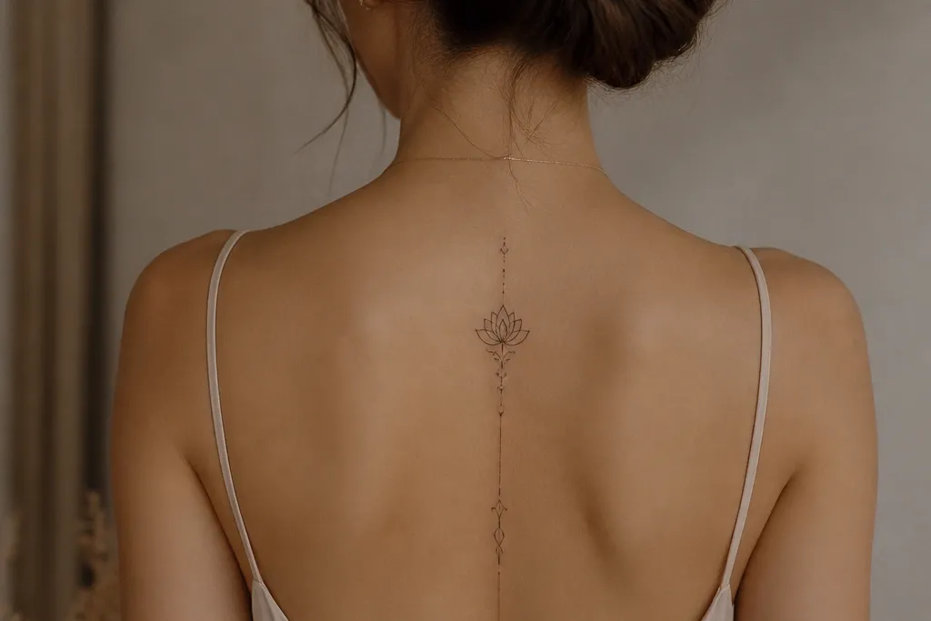 Dainty back tattoos for women with classy detail