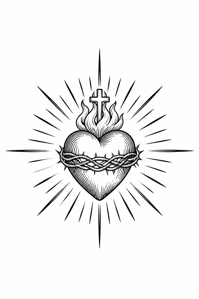 Heart with a tight circular halo and short pointed rays around it
