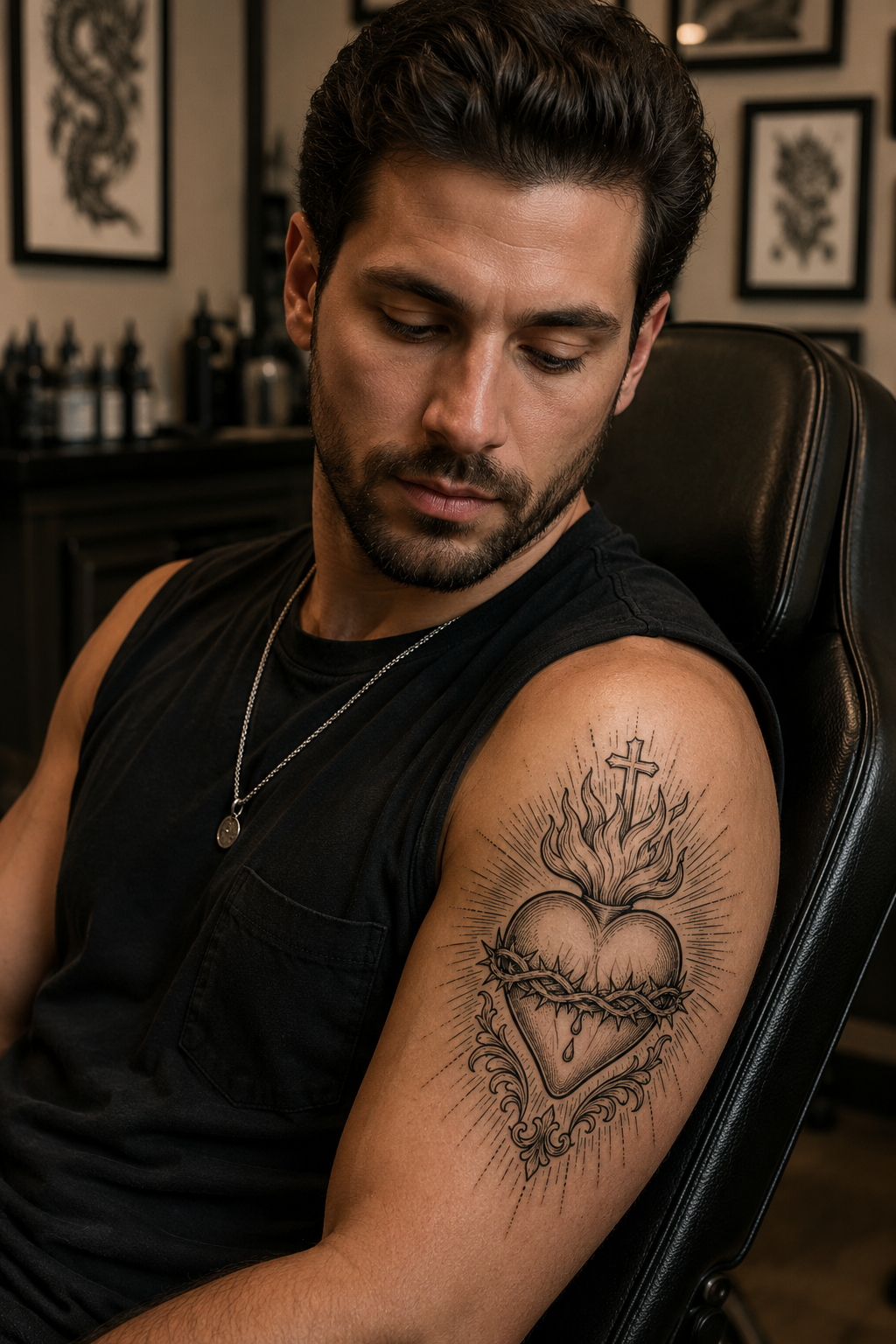 Meaningful Sacred Heart Tattoo Stencils