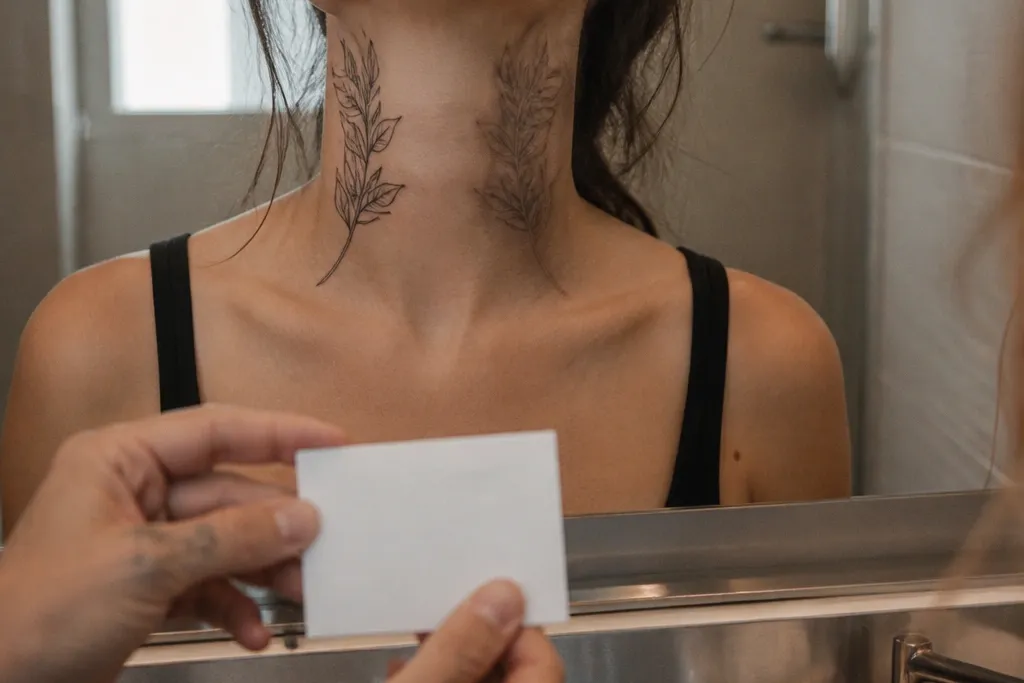 Olive Branch Tattoo Before and After