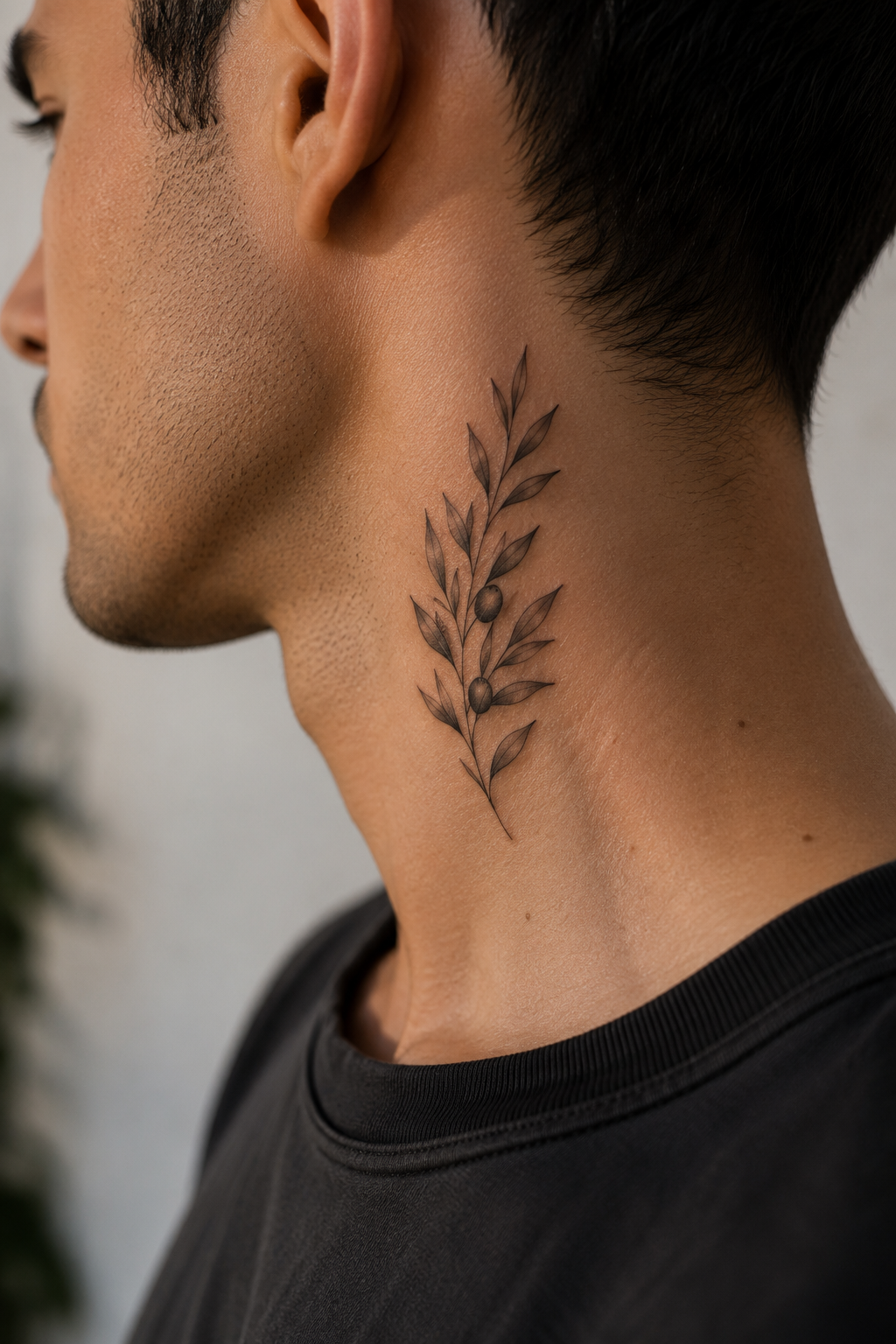 Olive Branch Tattoo Before and After