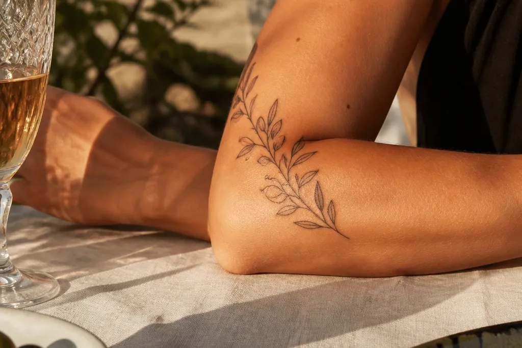 Olive Branch Tattoo Fine Line Designs