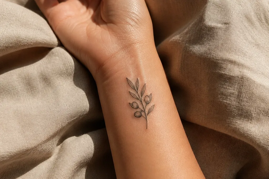 Olive Branch Tattoo Monochrome Ideas