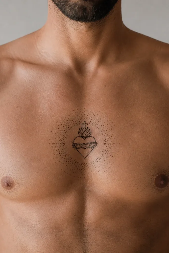 Centered heart with a dot halo made of small evenly spaced dots