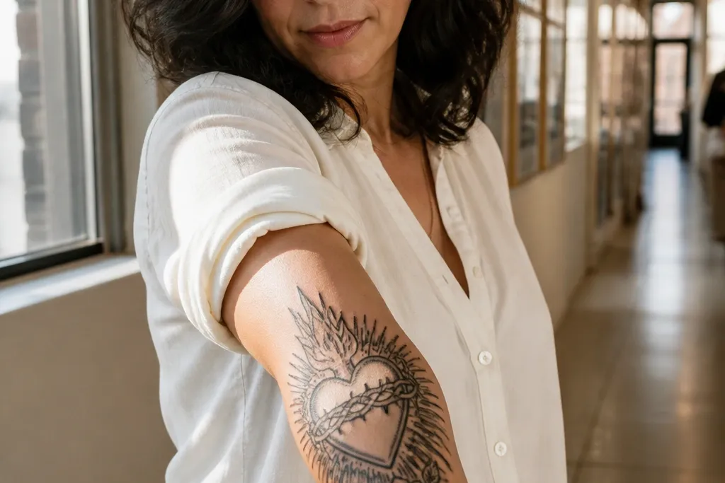 Sacred Heart Tattoo Women Ideas