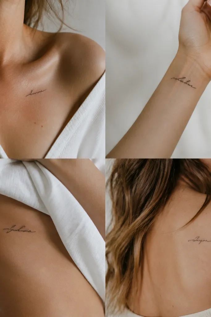 Small name tattoos for women that feel simple