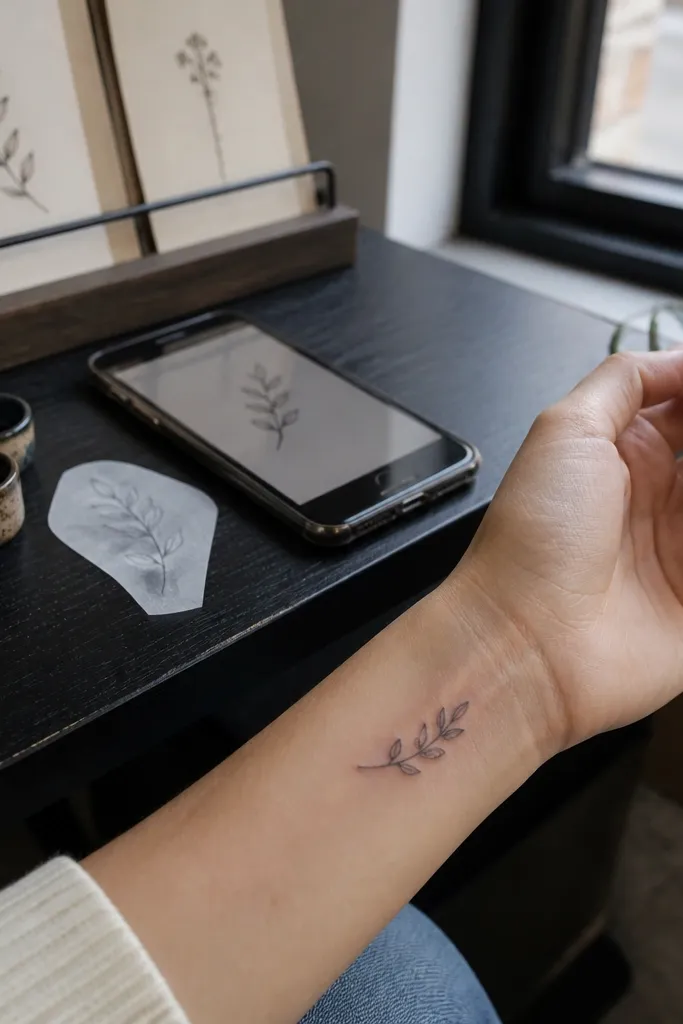 Small Olive Branch Tattoo Minimalist