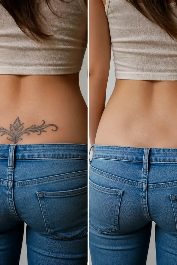 Tramp Stamp Back Tattoos Before and After