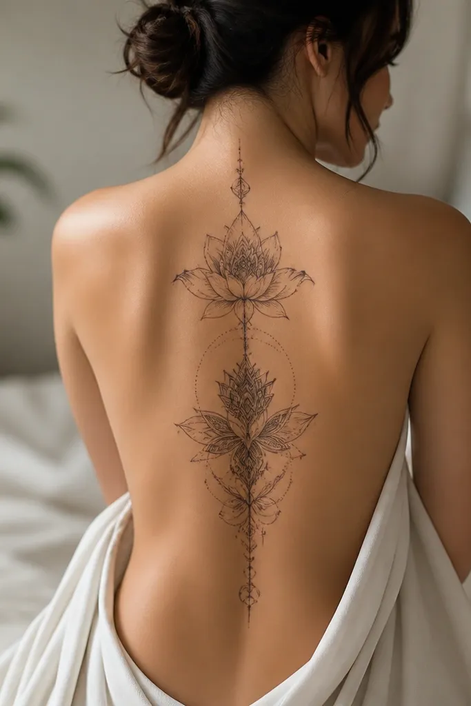 Unique back tattoos for women with beautiful detail