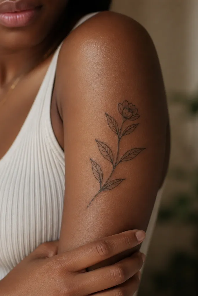 Budget-friendly upper arm tattoos for Black women