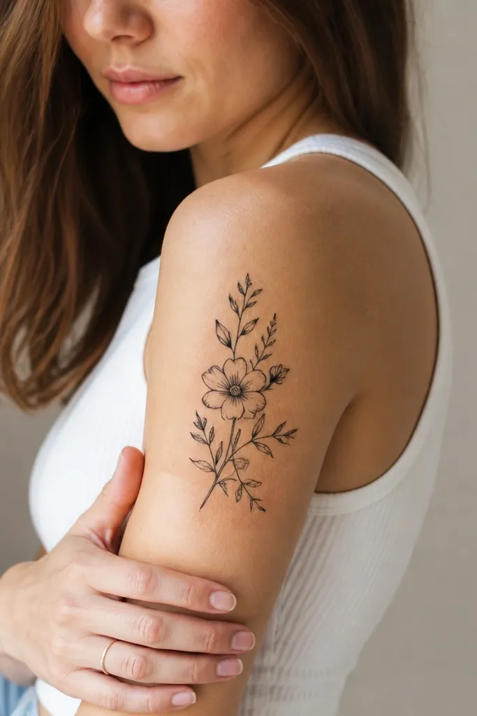 Renters-friendly removable upper arm tattoo ideas