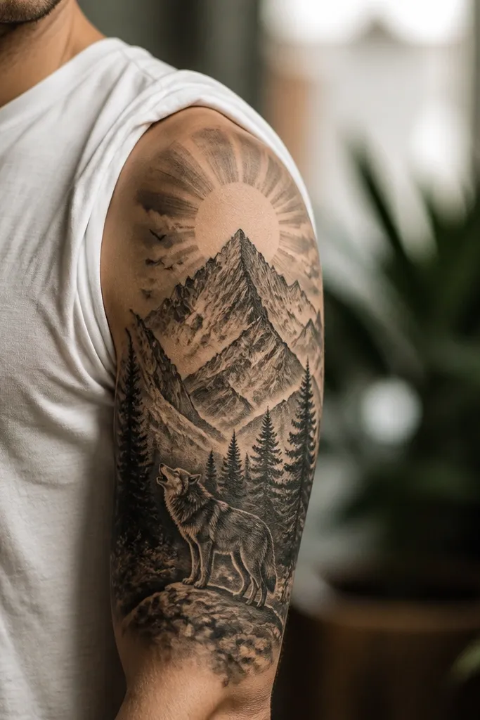 Quick and easy half sleeve upper arm tattoo ideas
