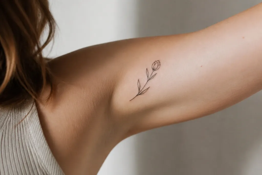 Small-space upper inner arm tattoos for women