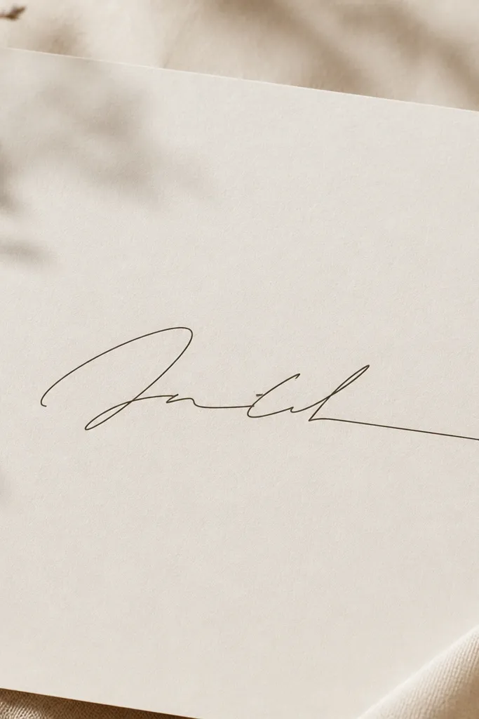 A signature-style name in thin cursive, with a tiny spark symbol at the end of a short underline. The underline is a straight thin line, and the spark is a small angled starburst outline.