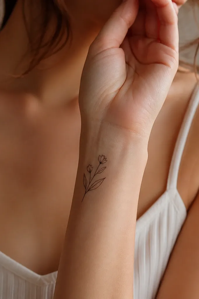 Wrist name tattoos for women with dainty detail